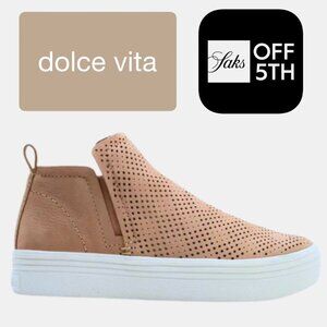 Dolce Vita Sneakers | Women's Size 8.5 | Tan Suede | Perforated Platform Casual